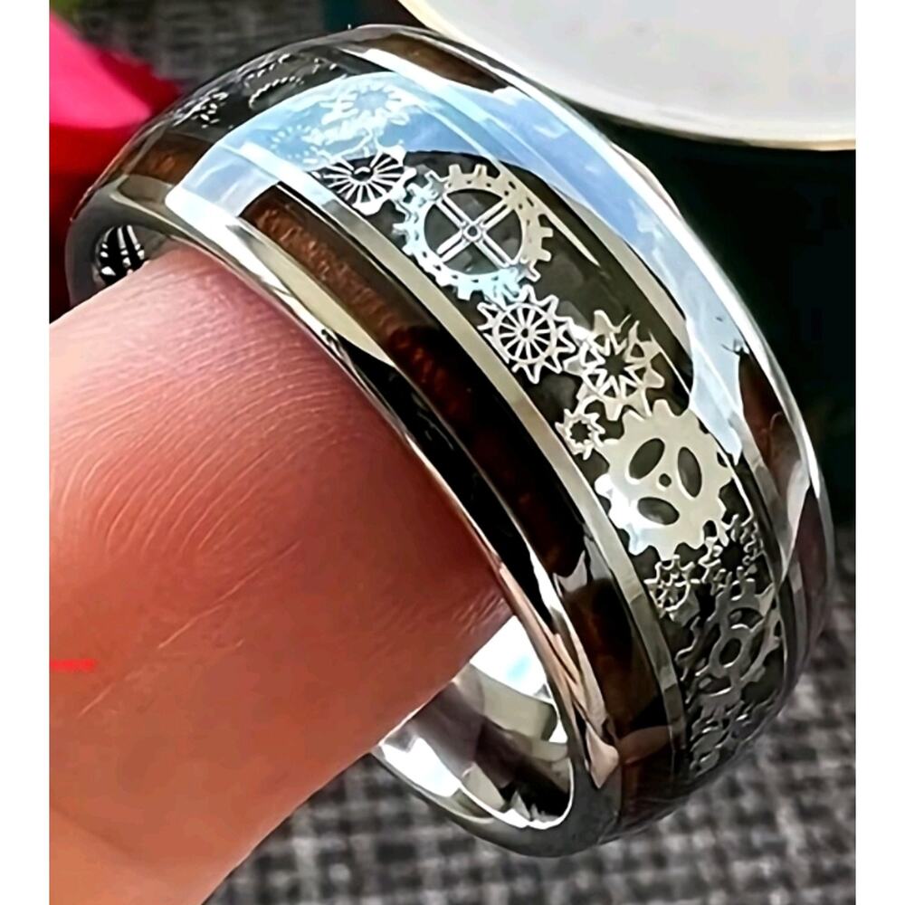 Vintage punk Style Gear Design Ring Size: 10 - Picture 2 of 4